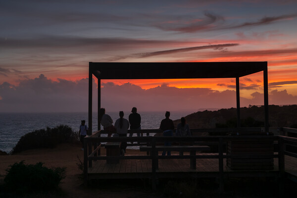 Algarve Coast Sunset Ocean View In Portugal Picture Board by Artur Bogacki