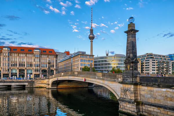 Berlin Skyline With Monbijou Bridge Picture Board by Artur Bogacki