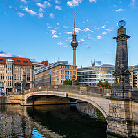 Buy canvas prints of Berlin Skyline With Monbijou Bridge by Artur Bogacki