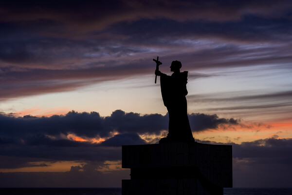 Statue of Sao Goncalo de Lagos at Dusk Picture Board by Artur Bogacki
