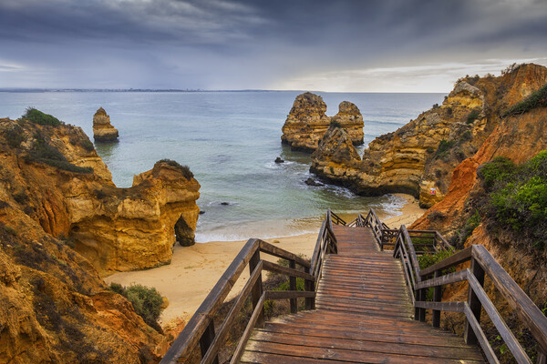 Camilo Beach On Algarve Coast In Portugal Picture Board by Artur Bogacki