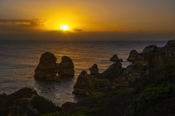Algarve Coast At Sunrise In Portugal Picture Board by Artur Bogacki