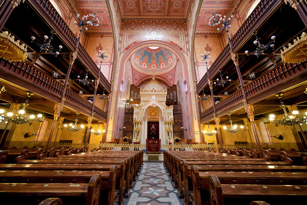Dohany Street Synagogue Interior In Budapest Picture Board by Artur Bogacki