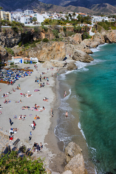 Calahonda Beach in Nerja Town in Spain Picture Board by Artur Bogacki