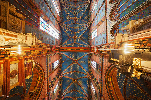 St Mary Basilica Interior in Krakow Picture Board by Artur Bogacki