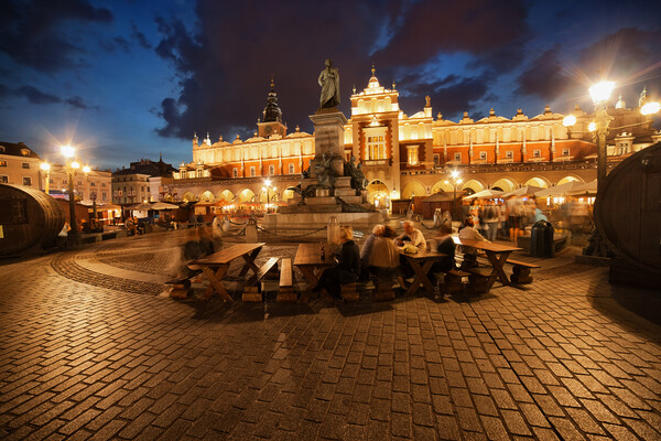 Krakow Main Square in Old Town by Night Picture Board by Artur Bogacki
