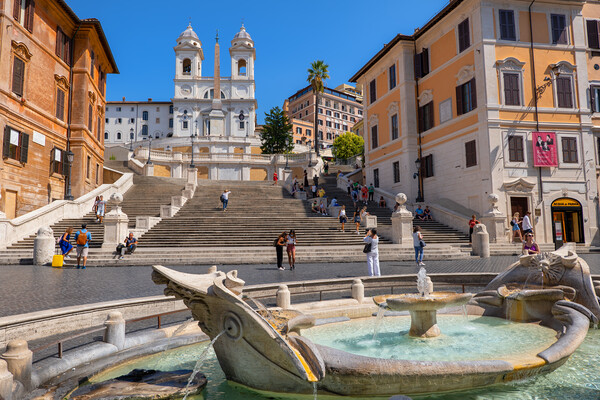Spanish Steps And Barcaccia Fountain In Rome Picture Board by Artur Bogacki