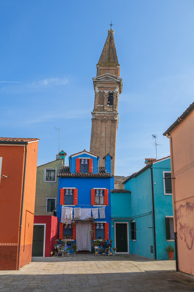 Leaning Bell Tower of Burano Picture Board by Artur Bogacki