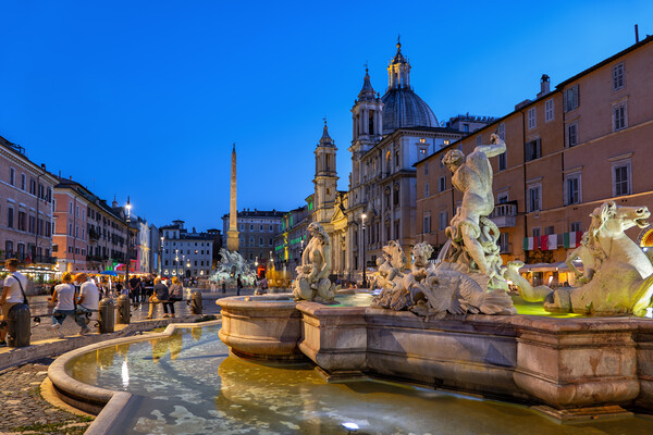Evening At Piazza Navona In Rome Picture Board by Artur Bogacki