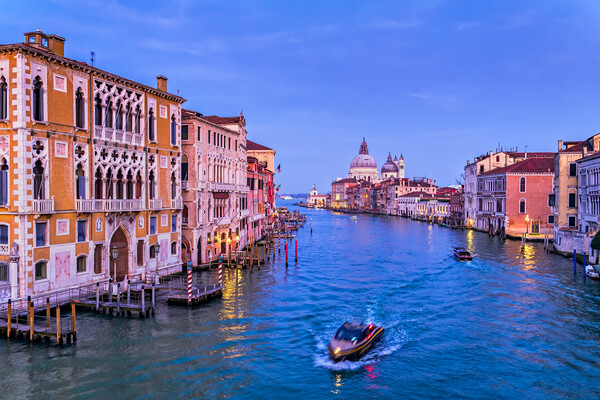 Venice Grand Canal At Dusk Picture Board by Artur Bogacki