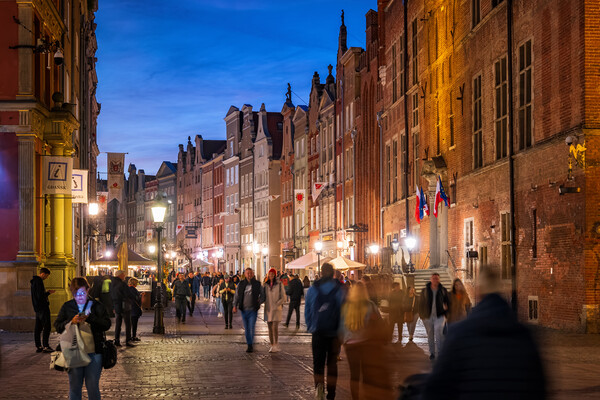 Evening In The Old Town Of Gdansk Picture Board by Artur Bogacki