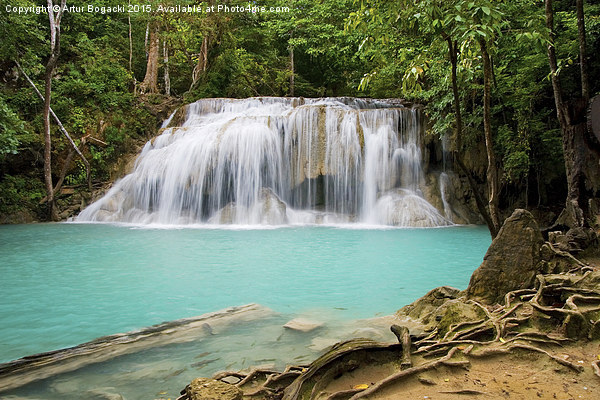 Waterfall in Erawan National Park in Thailand Picture Board by Artur Bogacki