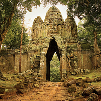 Buy canvas prints of  West Gate to Angkor Thom in Cambodia by Artur Bogacki