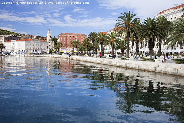 City of Split Bay Waterfront Picture Board by Artur Bogacki