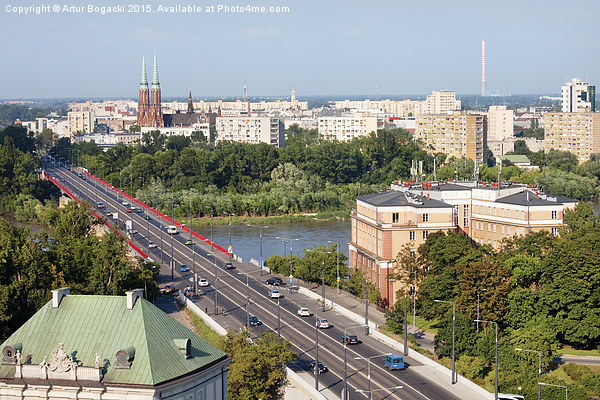 Warsaw Cityscape Picture Board by Artur Bogacki