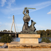 Buy canvas prints of Mermaid Statue in Warsaw by Artur Bogacki
