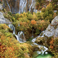 Buy canvas prints of Waterfalls in Plitvice Lakes National Park by Artur Bogacki