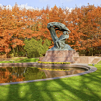 Buy canvas prints of Chopin Monument in the Lazienki Park by Artur Bogacki