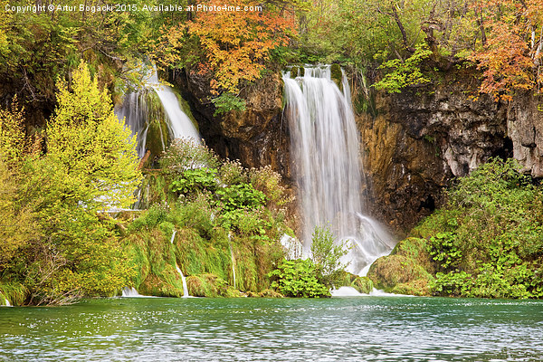 Waterfalls in Autumn Scenery Picture Board by Artur Bogacki