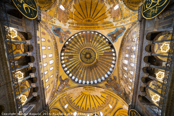 Hagia Sophia Ceiling Picture Board by Artur Bogacki