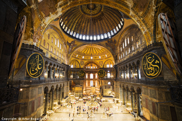 Hagia Sophia Interior Picture Board by Artur Bogacki