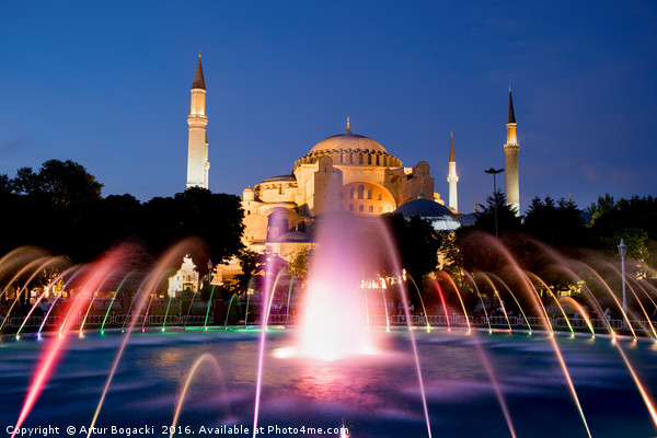Hagia Sophia at Night Picture Board by Artur Bogacki