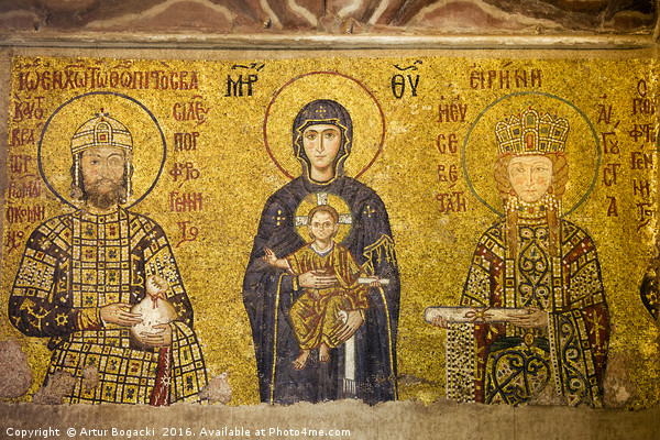 Byzantine Mosaic in Hagia Sophia Picture Board by Artur Bogacki