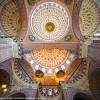 Buy canvas prints of New Mosque Ceiling In Istanbul by Artur Bogacki