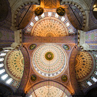 Buy canvas prints of New Mosque Interior Ceiling in Istanbul by Artur Bogacki
