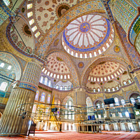 Buy canvas prints of Blue Mosque Interior In Istanbul by Artur Bogacki