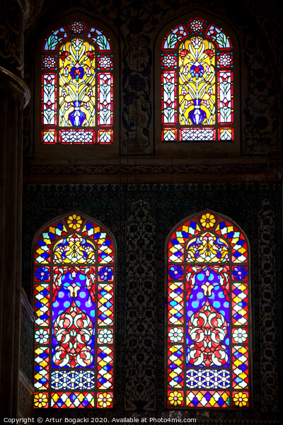 Blue Mosque Stained Glass Windows Picture Board by Artur Bogacki