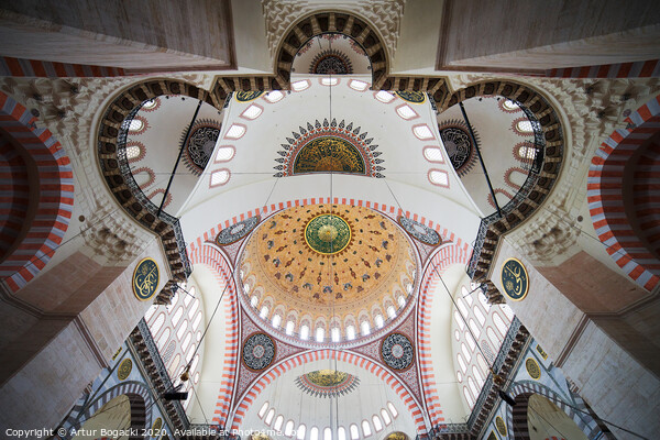 Suleymaniye Mosque Ceiling Picture Board by Artur Bogacki