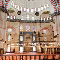 Buy canvas prints of Suleymaniye Mosque Interior In Istanbul by Artur Bogacki