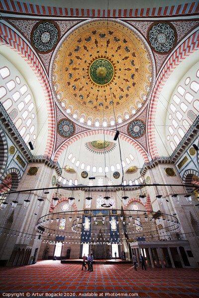Suleymaniye Mosque Interior Picture Board by Artur Bogacki