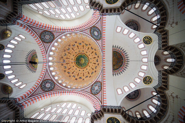 Suleymaniye Mosque Ceiling Picture Board by Artur Bogacki