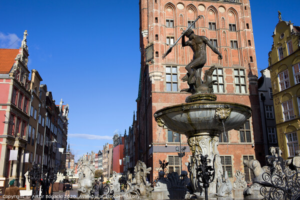 Neptune Fountain in Gdansk Picture Board by Artur Bogacki