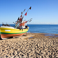 Buy canvas prints of Boat On Baltic Sea Beach by Artur Bogacki