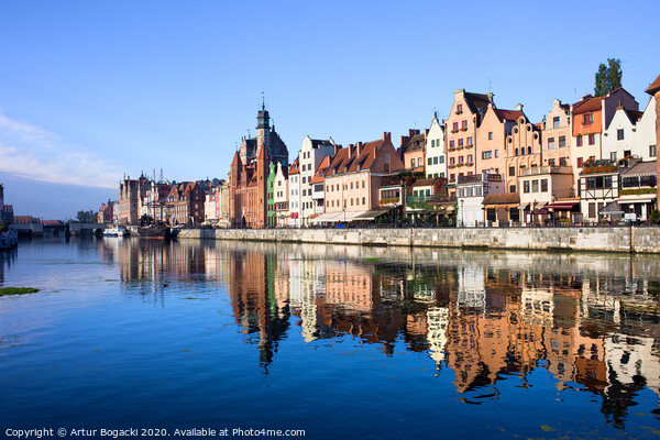 Gdansk Old Town and Motlawa River Picture Board by Artur Bogacki