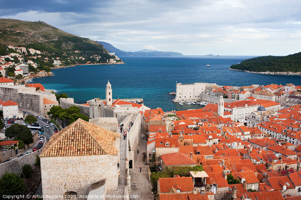 Dubrovnik and Adriatic Sea in Croatia Picture Board by Artur Bogacki