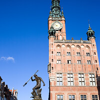 Buy canvas prints of Town Hall and Neptune Fountain in Gdansk by Artur Bogacki