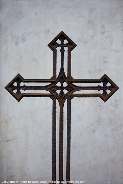 Old Rusty Vintage Cross Picture Board by Artur Bogacki