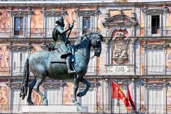 Statue of King Philip III at Plaza Mayor Picture Board by Artur Bogacki