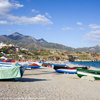 Buy canvas prints of Fishing Boats on a Beach in Spain by Artur Bogacki