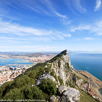 Buy canvas prints of Gibraltar Rock Bay and Town by Artur Bogacki