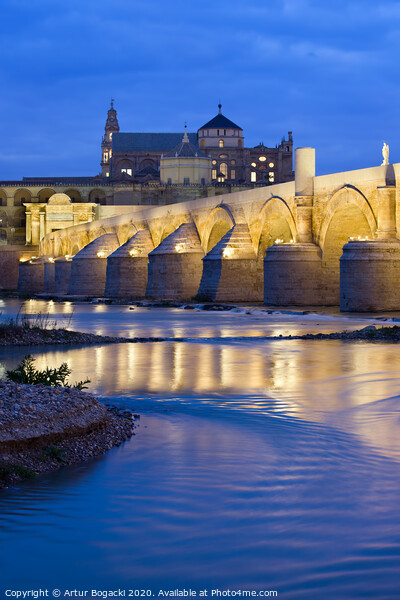 Roman Bridge on Guadalquivir River at Dawn Picture Board by Artur Bogacki