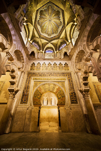 Mihrab and Ceiling of Mezquita in Cordoba Picture Board by Artur Bogacki