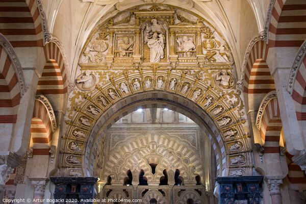Mezquita Cathedral Interior in Cordoba Picture Board by Artur Bogacki