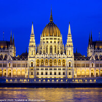 Buy canvas prints of Hungarian Parliament Building at Night by Artur Bogacki