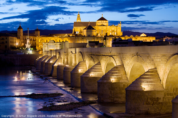 Cathedral Mosque and Roman Bridge in Cordoba Picture Board by Artur Bogacki