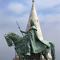 Buy canvas prints of St Stephen's Statue in Budapest by Artur Bogacki